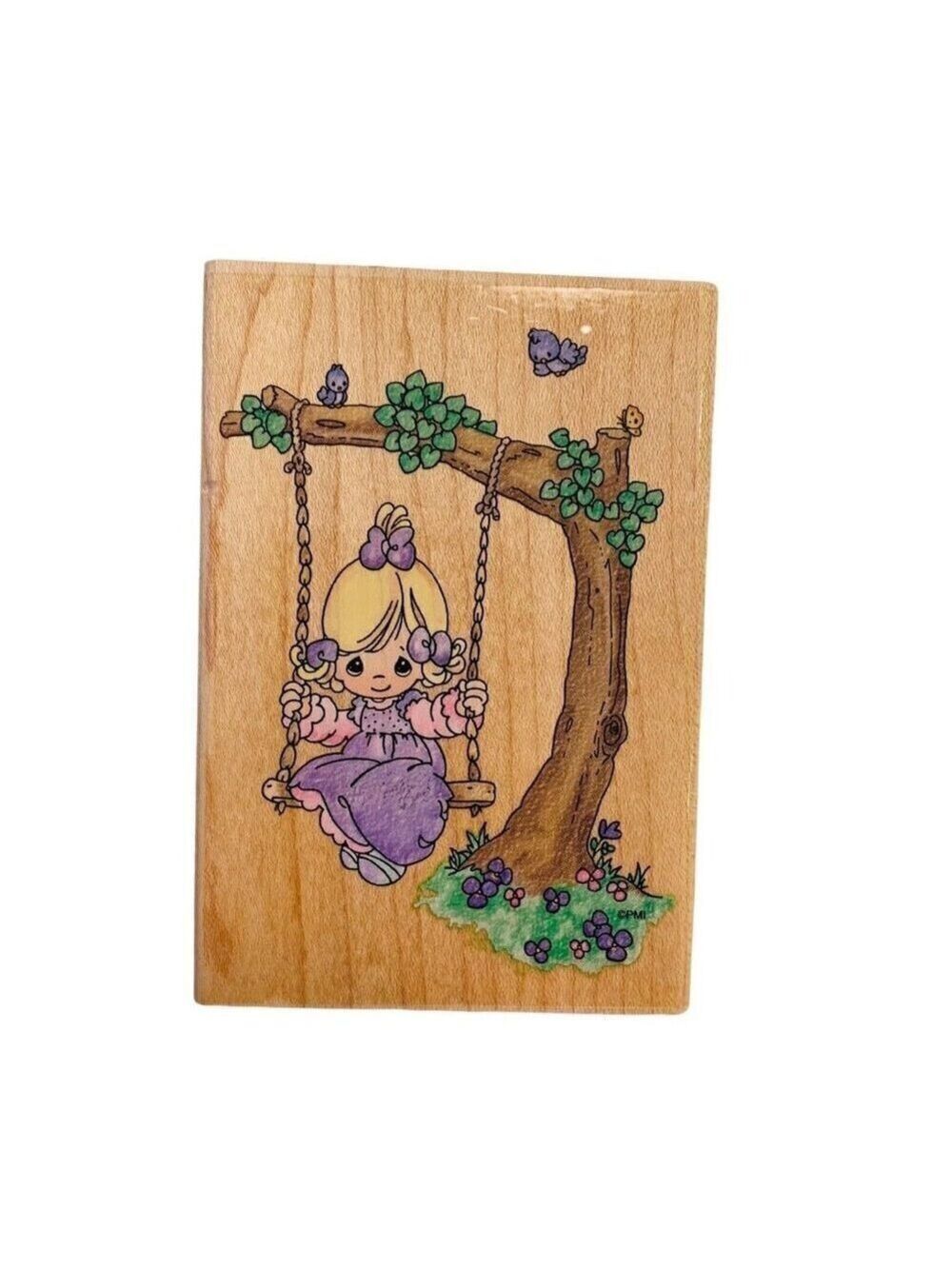 PRECIOUS MOMENTS Swing Rubber Stamp STAMPENDOUS WARMEST THOUGHTS Blonde UP001